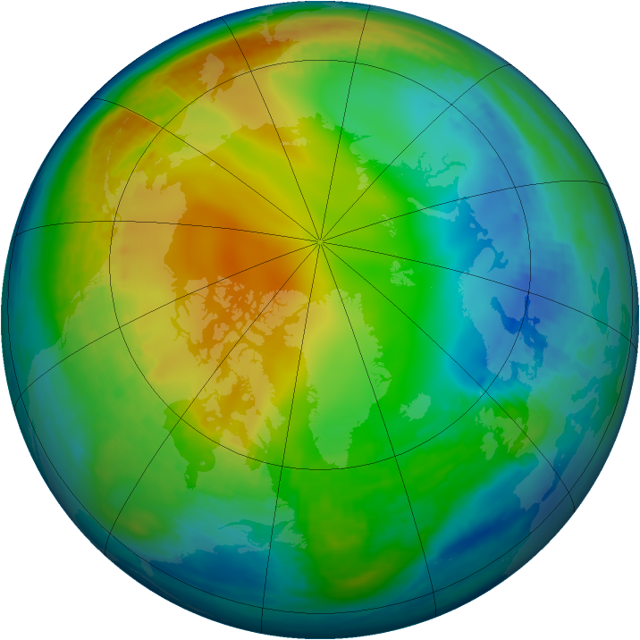 Arctic ozone map for 26 November 2000